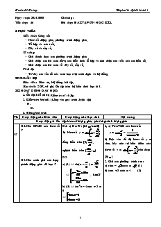 Giáo án Đại số và Giải tích 11 - Tiết dạy: 46 - Bài dạy: Bài tập ôn học kì 1