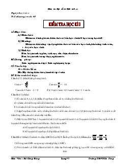 Giáo án Đại số và giải tích 11