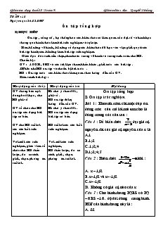 Giáo án dạy buổi 2 Toán 8 - Ôn tập tổng hợp