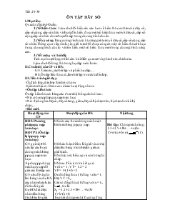 Giáo án dạy tăng cường lớp 11 học kỳ I - Tiết 29, 30: Ôn tập dãy số