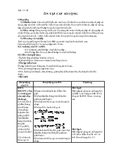 Giáo án dạy tăng cường lớp 11 học kỳ I - Tiết 33, 34: Ôn tập cấp số cộng