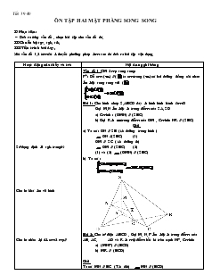 Giáo án dạy tăng cường lớp 11 học kỳ I - Tiết 39, 40: Ôn tập hai mặt phẳng song song
