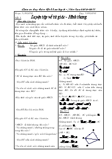 Giáo án dạy thêm Hình học lớp 8 năm học 2010-2011 từ tiết 1 đến tiết 7