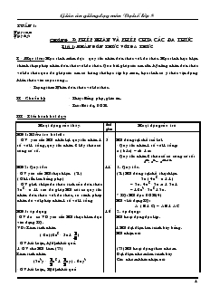 Giáo án giảng dạy môn Đại số lớp 8