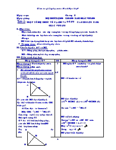 Giáo án giảng dạy môn Hình Học lớp 9