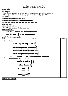 Giáo án Hình học 10 - Bài: Kiểm tra 15 phút