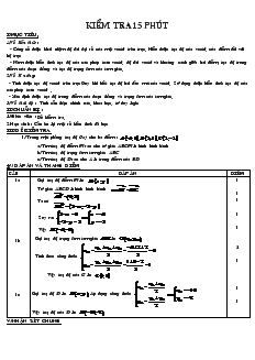 Giáo án Hình học 10 - Kiểm tra 15 phút