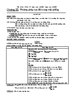 Giáo án Hình học 10 - Tiết 33: Chuyên đề