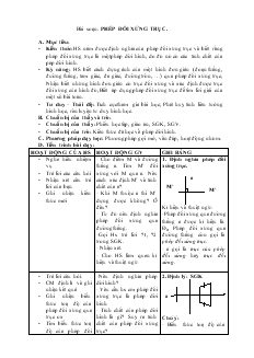 Giáo án Hình học 11 - Bài: Phép đối xứng trục