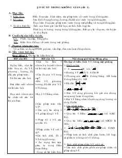 Giáo án Hình học 11 - Bài: Vectơ trong khễng gian (tiết 1)