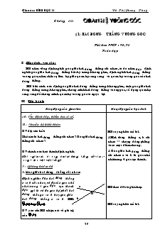 Giáo án Hình học 11 - Chương III: Quan hệ vuông góc