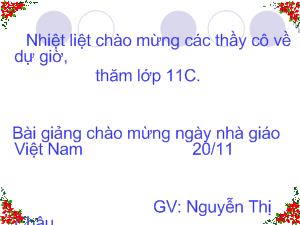 Giáo án Hình học 11 học kỳ I - Bài 3: Đường thẳng và mặt phẳng song song