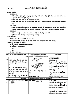 Giáo án Hình học 11 học kỳ I - Tiết: 02 - Bài 2: Phép tịnh tiến