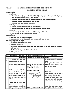 Giáo án Hình học 11 học kỳ I - Tiết 05 - Bài 6: Khái niệm về phép dời hình và hai hình bằng nhau