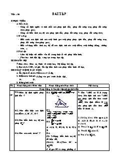 Giáo án Hình học 11 học kỳ I - Tiết 06: Bài tập