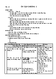 Giáo án Hình học 11 học kỳ I - Tiết 10: Ôn tập chương I