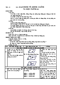 Giáo án Hình học 11 học kỳ I - Tiết 13 - Bài 1: Đại cương về đường thẳng và mặt phẳng (tiếp)