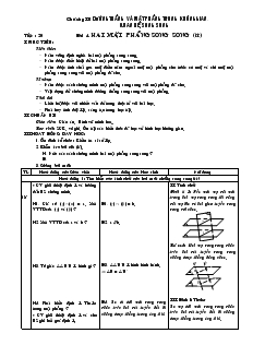 Giáo án Hình học 11 học kỳ I - Tiết: 20 - Bài 4: Hai mặt phẳng song song (tiếp)