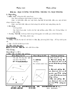 Giáo án Hình học 11 - Tiết 16: Đại cương về đường thẳng và mặt phẳng