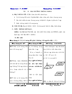 Giáo án Hình học 11 -  Tiết 18: Hai đường thẳng song