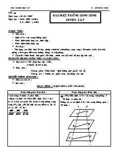 Giáo án Hình học 11 - Tiết 20: Hai mặt phẳng song song luyện tập