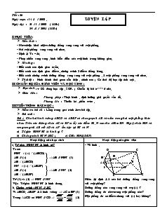 Giáo án Hình học 11 - Tiết 26: Luyện tập