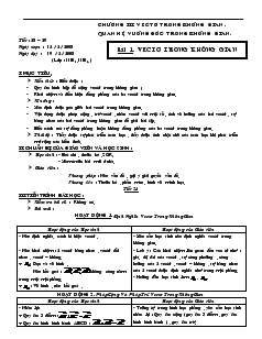 Giáo án Hình học 11 - Tiết: 28, 29 - Bài 1: Vectơ trong không gian