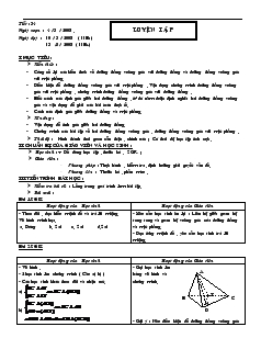 Giáo án Hình học 11 - Tiết 34: Luyện tập