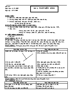 Giáo án Hình học 11 - Tiết 5 - Bài 1: Phép biến hình năm 2007