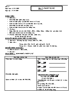 Giáo án Hình học 11 - Tiết 7 - Bài 7: Phép vị tự