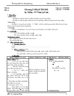 Giáo án Hình học 6 Tuần 1 - Vũ Hải Đường