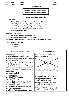 Giáo án Hình học 7 Chương 1 Đường thẳng vuông góc đường thẳng song song