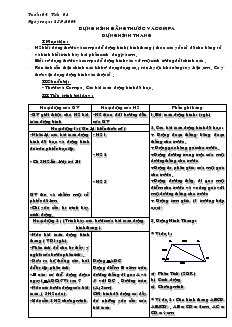 Giáo án Hình học 8 - Học kỳ I - Tuần 04 - Tiết 08: Dựng hình bằng thước và compa dựng hình thang