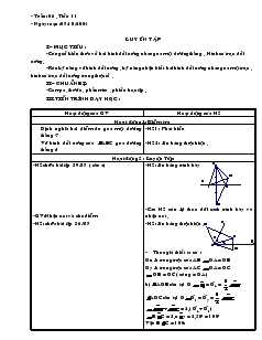 Giáo án Hình học 8 - Học kỳ I - Tuần 06 - Tiết 11: Luyên tập