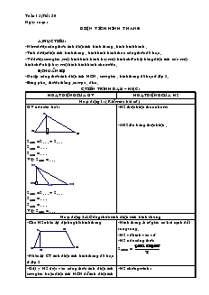 Giáo án Hình học 8 - Học kỳ I - Tuần 15 - Tiết 30: Diện tích hình thang
