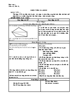 Giáo án Hình học 8 - Học kỳ II - Tuần 19 - Tiết 34: Điện tích đa giác