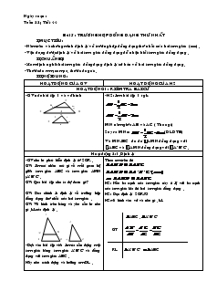Giáo án Hình học 8 - Học kỳ II - Tuần 22 - Tiết 44 - Bài 5: Trường hợp đồng dạng thứ nhất