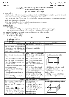 Giáo án Hình học 8 - Học kỳ II - Tuần 31 - Tiết 55: Hình hộp chữ nhật