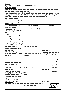 Giáo án Hình học 8 năm học 2004- 2005  Tiết 12 Hình bình hành
