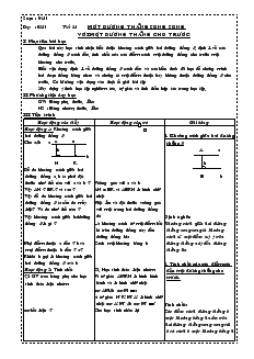Giáo án Hình học 8 năm học 2004- 2005 Tiết 18 Một đường thẳng song song với một đường thẳng cho trước