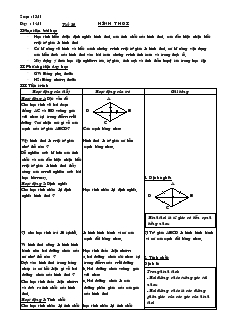Giáo án Hình học 8 năm học 2004- 2005 Tiết 20 Hình Thoi