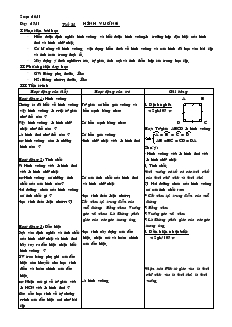 Giáo án Hình học 8 năm học 2004- 2005 Tiết 21 Hình Vuông