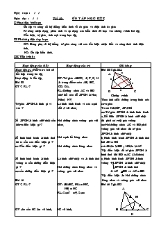 Giáo án Hình học 8 năm học 2004- 2005 Tiết 31 Ôn tập học kì I