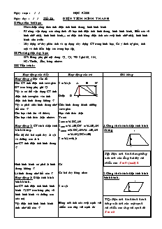 Giáo án Hình học 8 năm học 2004- 2005 Tiết 33 Diện tích hình thang