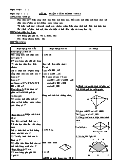 Giáo án Hình học 8 năm học 2004- 2005 Tiết 34 Diện tích hình thoi