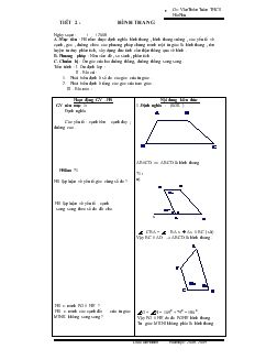Giáo án Hình học 8 năm học 2008- 2009 Tiết 2 Hình Thang