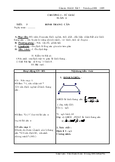 Giáo án Hình học 8 năm học 2008- 2009 Tiết 3 Hình thang cân