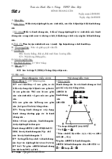 Giáo án Hình học 8 năm học 2008- 2009 Tiết 3 Hình thang cân
