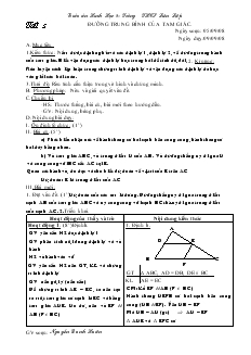 Giáo án Hình học 8 năm học 2008- 2009 Tiết 5 Đường trung bình của tam giác