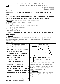 Giáo án Hình học 8 năm học 2008- 2009 Tiết 6 Đường trung bình của hình thang